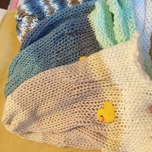 Handknit Assorted Beanie with Duck Patch